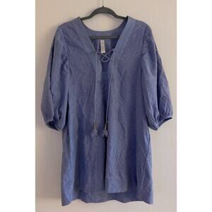 Scarlett Poppies Power Flower Perriwinkle Blue Tunic Mini Dress Medium